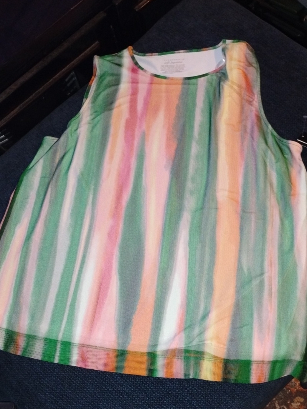 Investments Multi-Color Vertical Stripe Sleeveless Tank